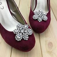 Vintage Flower Shape Crystal Detachable Decorative Accents Plastic Shoe Clip Anywhere Shoe Accessories Ornaments 1 Pair