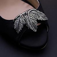 Vintage Leaves Shape Crystal Detachable Decorative Accents Plastic Shoe Clip Anywhere Shoe Accessories Ornaments 1 Pair