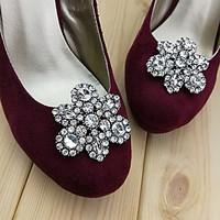 Vintage Flower Crystal Detachable Decorative Accents Plastic Shoe Clip Anywhere Shoe Accessories Ornaments 1 Pair