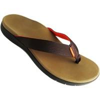 vionic mislander mens flip flops sandals shoes in brown