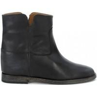 via roma 15 ankle boots in black leather womens low boots in black
