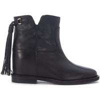 via roma 15 black leather ankle boots womens low ankle boots in black