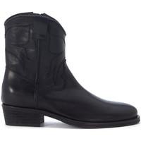 via roma 15 texan ankle boots in black leather womens low ankle boots  ...