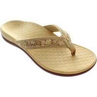 vionic islander womens flip flops sandals shoes in gold