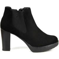 vinceza na supku i platformie czarne womens low ankle boots in black