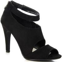 vinceza czarne cut out womens sandals in black