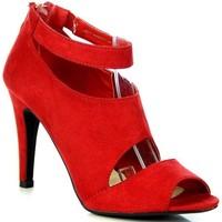 vinceza czerwone cut out womens sandals in red