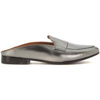 via roma 15 loafer sabot in silver laminated leather womens shoes in s ...