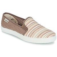 victoria slip on rayas etnicasrejilla womens slip ons shoes in beige