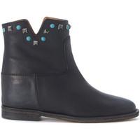 via roma 15 black ankle boots with studs and turquoise stones womens l ...