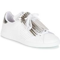 victoria deportivo piel flecos metal womens shoes trainers in silver