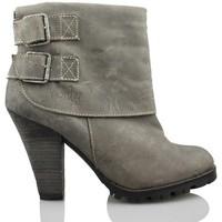 vienty booty woman buckles womens low ankle boots in grey