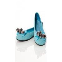 Vintage Maisy Style Beaded Flats In Blue