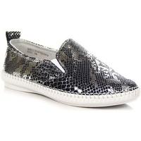 vinceza czarno srebrne skrzane wowe womens shoes trainers in black