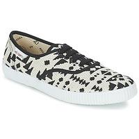 victoria ingles geometrico lurex womens shoes trainers in beige