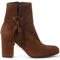 Via Roma 15 suede ankle boots with flap women\'s Low Ankle Boots in brown