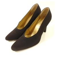 Vintage Yves Saint Laurent Size US 9 (UK 6.5) Midnight Black Matt Leather Court Shoes