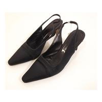 Vintage 1990\'s Gina Black Party Heels Size 4.5 Featuring Sophisticated Sling Backs (EU 37.5)