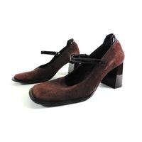 Vintage 90\'s does the 60\'s Carre Noir Mary Jane Burgundy Heel with Patent Burgundy Strap and Square Toe