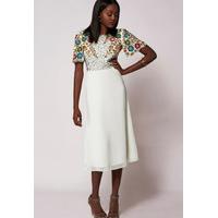 Virgos Lounge Ariann Midi Dress in Ivory