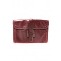 Vintage Hermes Jige Burgundy Clutch Bag