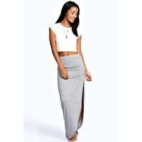 Viscose Maxi Skirt - grey marl