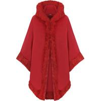 Vicki Fur Hooded Cape - Red