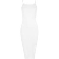 Viola High Neck Bodycon Midi Dress - White