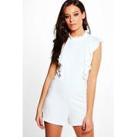 victoriana ruffle style playsuit ivory