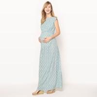 viscose maternity maxi dress with pretty bow at back