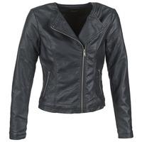 vila visinna womens leather jacket in black