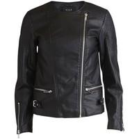 vila viroco faux leather zip detail jacket womens tracksuit jacket in  ...