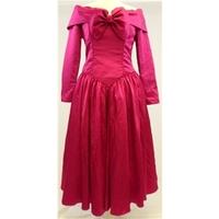 Vintage 1980 s Ronald Joyce After Six - size 12 - magenta - bridesmaid dress