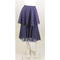 vintage 1980s summer office chic skirt size 6 featuring a royal blue p ...