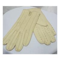 Vintage Ivory Leather Gloves