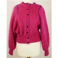 Vintage, size S, bright pink fluffy cardigan