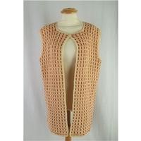 Vintage sleeveless hand knitted cardigan size - L