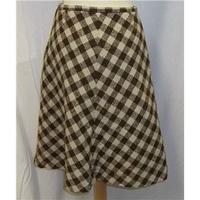 Vintage Tweed A line Skirt - Size: 8 - Brown