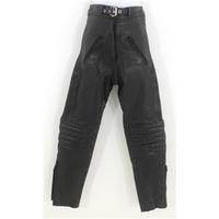 Vintage circa 1990s Size 10 Buffalo Black Highwaisted Belt Detail Leather Zip Biker Trousers Rock Punk