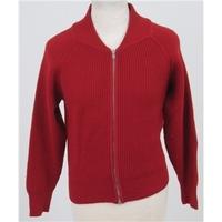 Vintage 60\'s Harrods, size S red ribbed cardigan