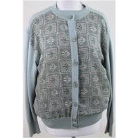 Vintage 80\'s Bellino, size 10 sage green print & knit twinset