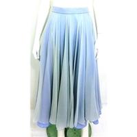 Vintage Eavis & Brown Grey-Blue 100% Silk Skirt With Lining