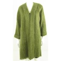 Vintage 1970\'s Andrew Stewart Size L Olive Green Mohair And Wool Blend Long Cardigan