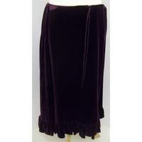 Vintage Elspeth Gibson London Burgundy silk velvet long Skirt Size 8