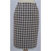 vintage 1960s daks size m beige and brown checked skirt