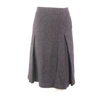 Vintage Unbranded Size 12/14 \'Highland Fling\' Navy & Burgundy Textured Check Skirt