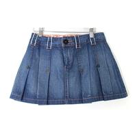 Vila Size M Pleated Denim Mini Skirt