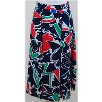 vintage 1980s jacques vert size 12 navy red white green skirt