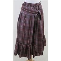 vintage 80s country casuals size 12 plum mix checked skirt