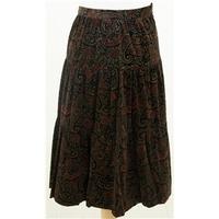 Vintage 80\'s Reldan, size 10 brown mix paisley velvet skirt
